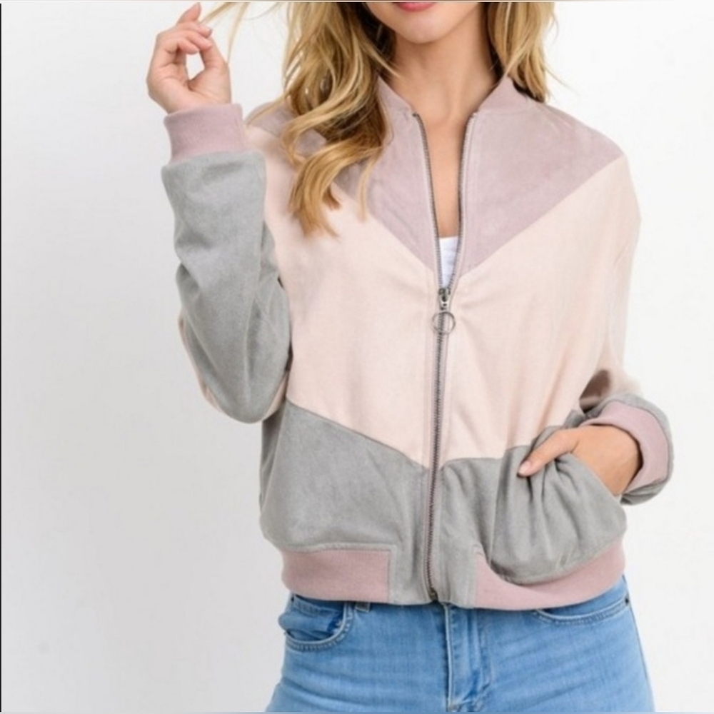 Paper Crane Color Block Bomber‎ lined Jacket Sizes S